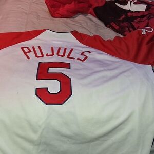 Majestic Red and White Sports Jersey